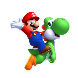 Yoshi y Mario en NSMB. U