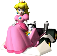 Artwork of Princess Peach sitting on her Standard PC.