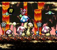 SMW2 Screenshot Gluthöhle