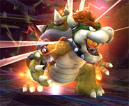 Bowser a punto de realizar su Smash Final en Super Smash Bros. Brawl