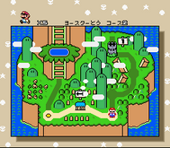 Yoshi's Island 2 in the overworld in the Japanese version of Super Mario World.