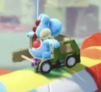 Cyan Yoshi Car