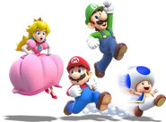 Mario, Luigi, Princess Peach and Toad