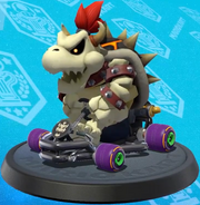 's  equipped with the Cyber Slick tires in Mario Kart 8 Deluxe.