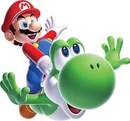 Artwork junto a Mario en Super Mario Galaxy 2