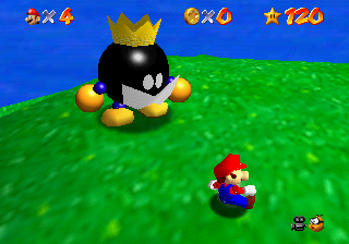 Super Mario 64 Swich how to pick up the Big Bob-omb King - 3D All-Stars 