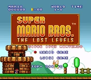 Allstars2.png (99 kB) Super Mario Bros.: The Lost Levels, pantalla de titulo (Super Mario All-Stars; SNES)
