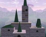 Hyrule Castle seen in Super Smash Bros.