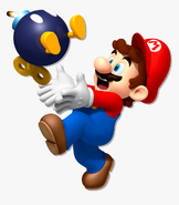 Mario holding a Bob-omb