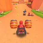 MKT Sreenshot Bananenfässer.png (376 KB) Diddy Kong mit den Fässern