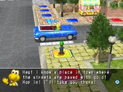 A Koopa offering Luigi a ride to one of the Lucky Route.