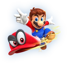 Artwork de Mario lanzando a Cappy