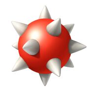 A red Spiky Egg as it appears in New Super Mario Bros. Wii