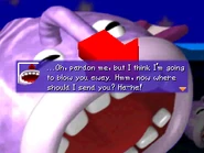 The Blowfish preparing to attempt to blow someone away