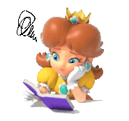 Daisy reading a book