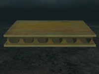 A lift in the World 1-2 version of Mushroomy Kingdom in Super Smash Bros