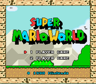 Selecting the amount of players in the Japanese version of Super Mario World.