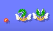 A Venus Fire Trap from the  style of Super Mario Maker.