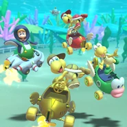 Roter Koopa (Freerunning) und Gold-Koopa (Freerunning) in Mario Kart Tour