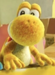 A Crafted Yellow Yoshi.