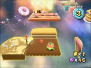 Yellow Yoshi lights a path of delicious chocolate wafers!