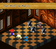 The boss fight against Booster in Super Mario RPG: Legend of the Seven Stars