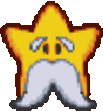 Paper Mario sprite of Eldstar giving Mario a Star Power