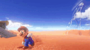 Mario rolling in the  of Super Mario Odyssey