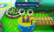 Mario and Luigi finding a pair of hammers in  from 