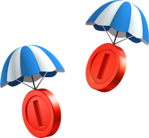 Red Coins parachute NSMB2