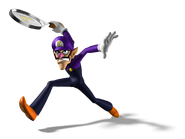 Artwork de Waluigi en Mario Power Tennis