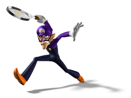 Artwork de Waluigi de Mario Power Tennis