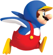 Mario wearing the Penguin Suit in New Super Mario Bros. Wii