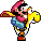 Mario Cape sur un Yoshi jaune