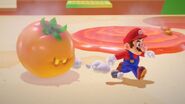 Mario being chased by a Magmato.