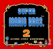 Title screen for the SNES version of Super Mario Bros. 2