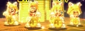 Mario, Luigi, Blauer Toad & Peach in der Goldstatuen-Verwandlung