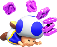 Blue Toad dropping flower coins