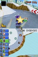 MKDS DKPass.jpg (34 KB) Waluigi getting hit by a Green Shell