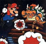 Mario y Bowser en tierra oscura