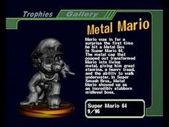 Trofeo de Metal Mario en Super Smash Bros. Melee.