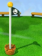 Ein Zielpfahl aus Super Mario 3D World