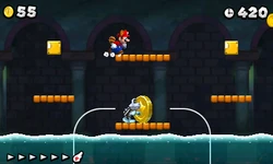 NSMB2 Screenshot Welt 3-Schloss