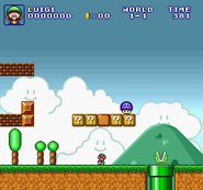Luigi en Super Mario Bros.: The Lost Levels en Super Mario: All Stars (Super Mario All-Stars; SNES)