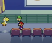 The Yellow Yoshi in Yoshi Theater.