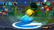 Slime holding a dodgeball in Mario Sports Mix