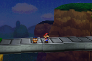 The bridge connecting Goomba Road with Toad Town