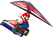 MarioGlider3DS.png (570 KB) Mario's Standard Kart, equipped with his Super Glider in Mario Kart 7.