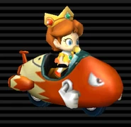 Baby Daisy's Bullet Bike, colored orange with a slightly yellow back.