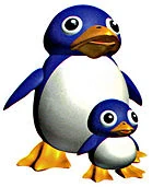 Pinguino con una cria.jpg (9 kB) Artwork de la mamá pingüino junto a su bebé de Super Mario 64